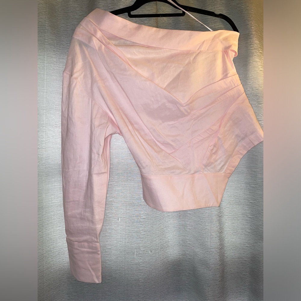Zara pink Asymmetrical One Shoulder Top size L